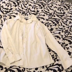 Lands’ End White Button-Up Blouse